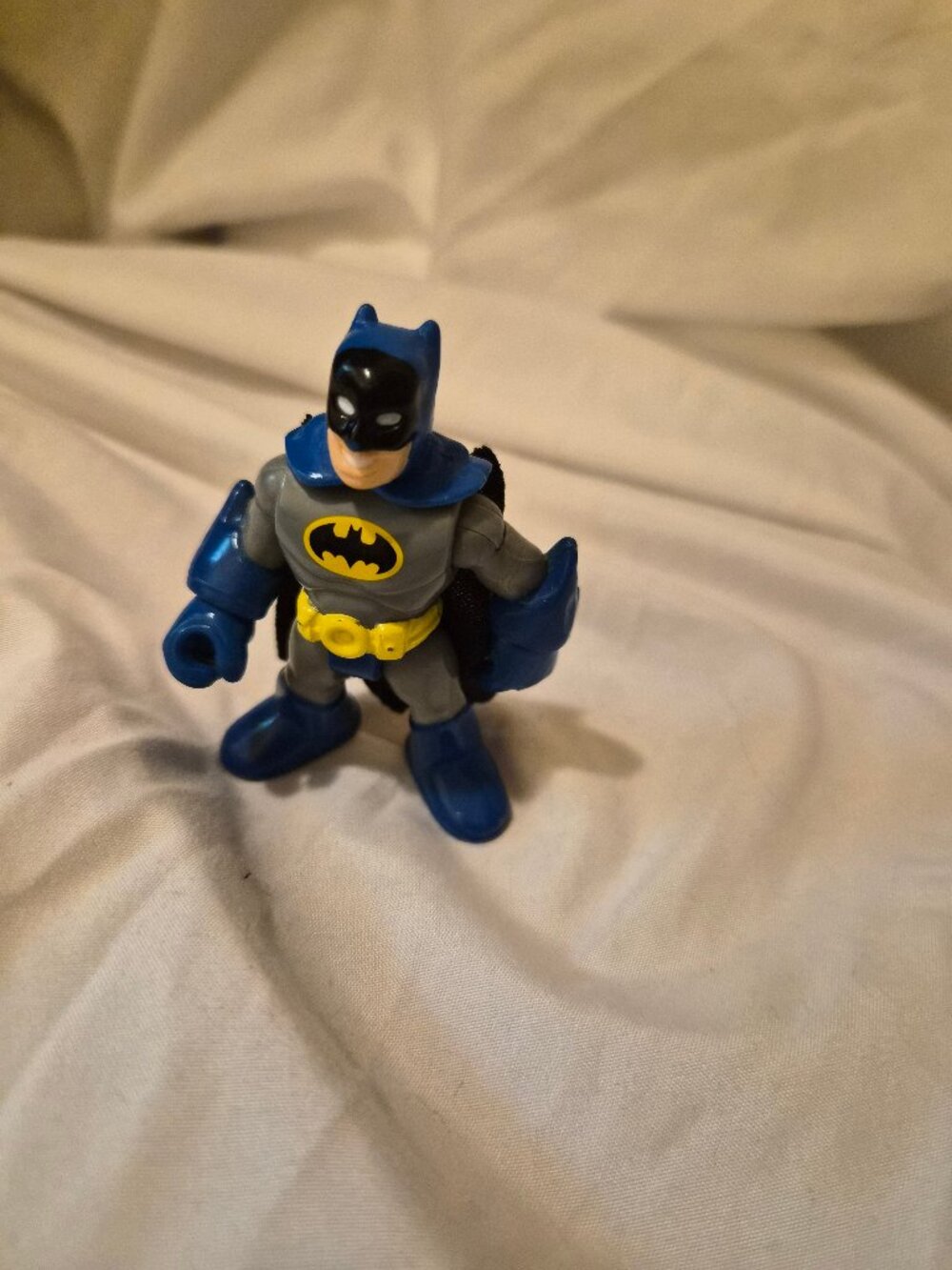 DC Comic Batman Grey & Blue Black Cape -Great Used Imaginext Figure